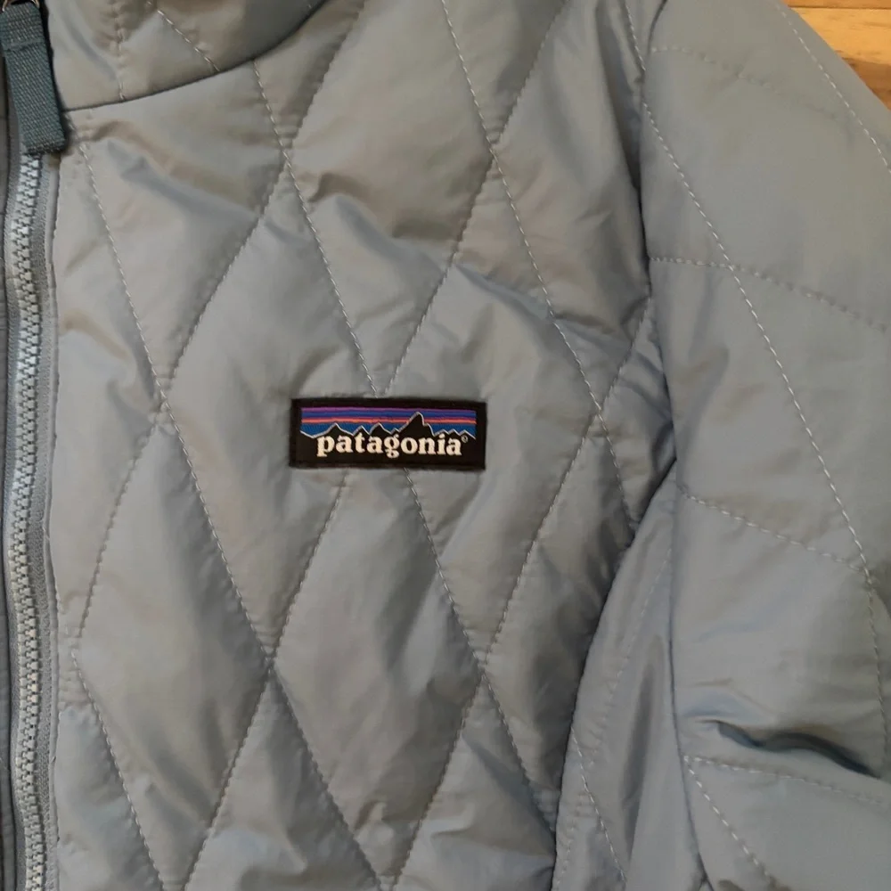 Patagonia Kids XL 14 Light Blue Quilted Jacket